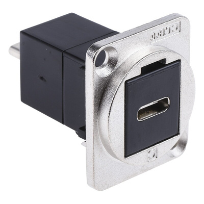 RS PRO Straight, Panel Mount, Female to Male Type C USB Connector