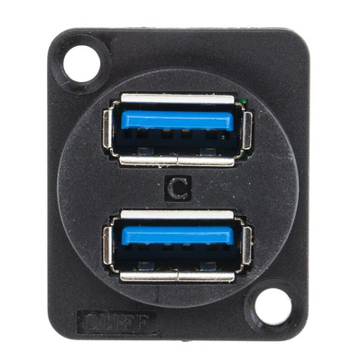 RS PRO Straight, Panel Mount, Socket Type A 3.0 USB Connector