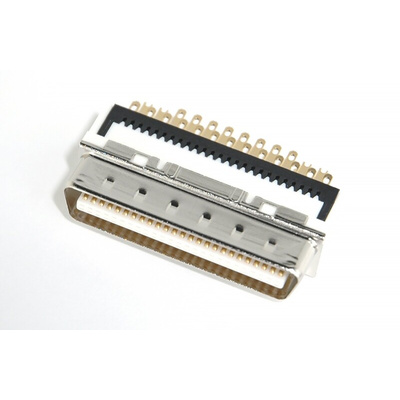 Hirose, DX Male 50 Pin Straight Cable Mount SCSI Connector 1.27mm Pitch, Solder