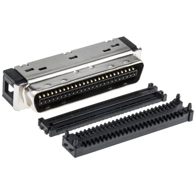 3M Male 50 Pin Right Angle Cable Mount SCSI Connector 1.27mm Pitch, IDT