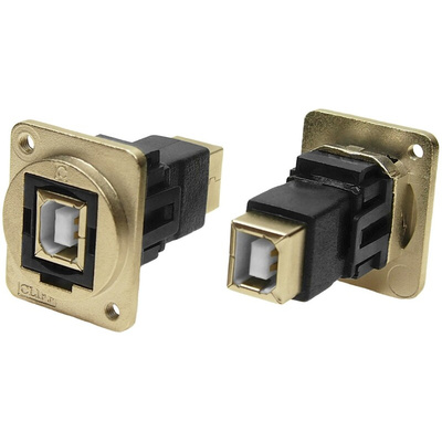 RS PRO Straight, Panel Mount, Socket to Socket Type B to B 2.0 USB Connector