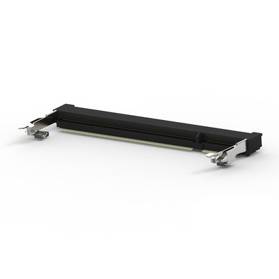 TE Connectivity 0.6mm Pitch 200 Way, Right Angle SMT Mount DDR1, DDR2 DIMM Socket ,1.8 V ,500.0mA