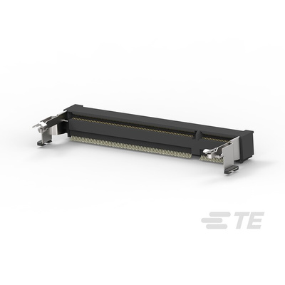 TE Connectivity 0.6mm Pitch 200 Way, Right Angle SMT Mount SO DIMM Socket ,2.5 V ,500.0mA