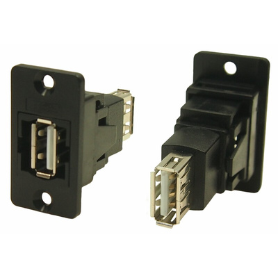 RS PRO Straight, Panel Mount, Socket to Socket Type A to A 2.0 USB Connector