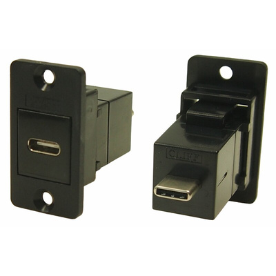 RS PRO Straight, Panel Mount, Female to Male Type USB-C USB Connector