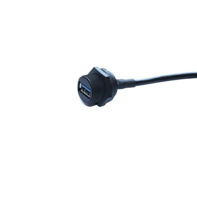 RS PRO Straight, Panel Mount, Socket Type A 3.0 IP67 Type A USB Connector