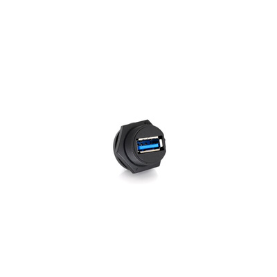 RS PRO Straight, Panel Mount, Socket Type A 3.0 IP67 Type A USB Connector