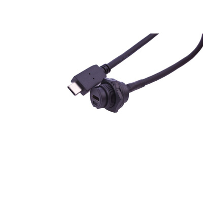 RS PRO Straight, Panel Mount, Socket Type C 3.1 IP67 USB C Connector