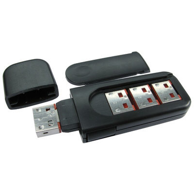 RS PRO Straight, Plug-In Mount, Plug Type A USB Port Blocker Key