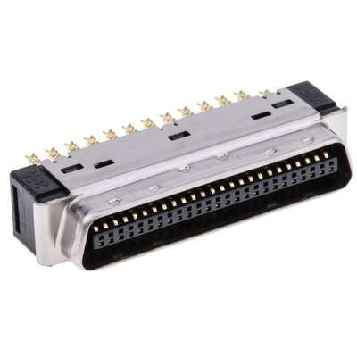 3M Male 50 Pin Straight Cable Mount SCSI Connector 2.54mm Pitch, Solder