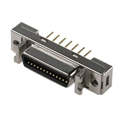 3M, 102 Series Female 26 Pin Straight Through Hole SCSI Connector 2.54mm Pitch, Solder