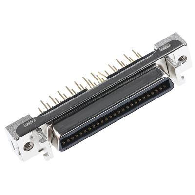 3M, 102 Female 50 Pin Straight Through Hole SCSI Connector 2.54mm Pitch, Solder
