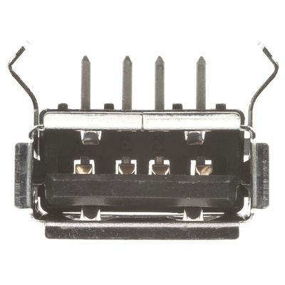 TE Connectivity Right Angle, Through Hole, Socket Type A 2.0 USB Connector