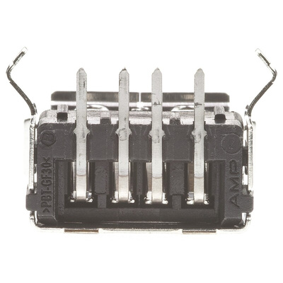 TE Connectivity Right Angle, Through Hole, Socket Type A 2.0 USB Connector
