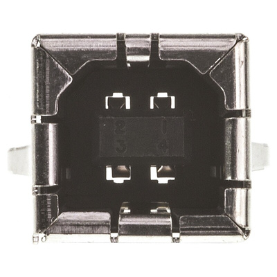 TE Connectivity Straight, Through Hole, Socket Type B 2.0 USB Connector