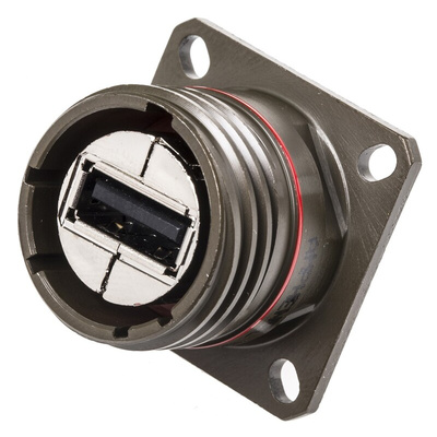 Amphenol Socapex Straight, Panel Mount, Socket Type A 2.0 IP68 USB Connector