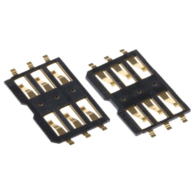 JAE 6 Way Memory Card Connector With Solder Termination