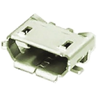 TE Connectivity Right Angle, SMT, Socket Type B 2.0 USB Connector