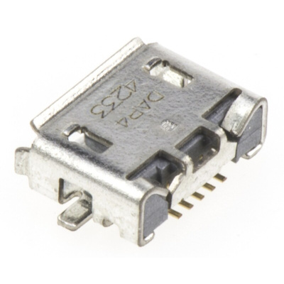 TE Connectivity Right Angle, SMT, Socket Type Micro AB 2.0 USB Connector