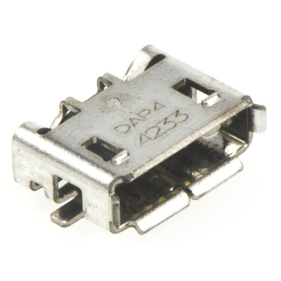 TE Connectivity Right Angle, SMT, Socket Type Micro AB 2.0 USB Connector