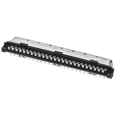 TE Connectivity Male 100 Pin Right Angle Cable Mount SCSI Connector 1.27mm Pitch, IDC