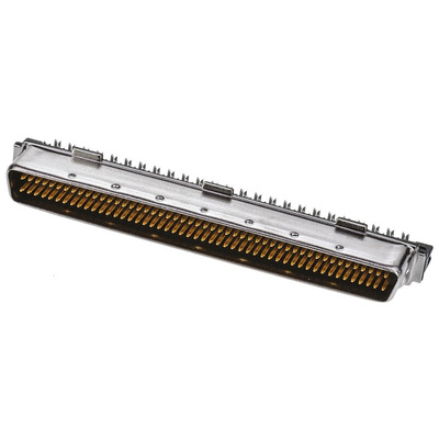 TE Connectivity Male 100 Pin Right Angle Cable Mount SCSI Connector 1.27mm Pitch, IDC