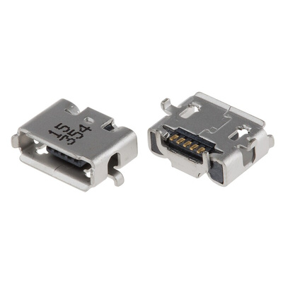 Molex Right Angle, SMT, Socket Type Micro AB 2.0 USB Connector