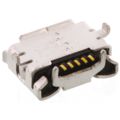 Molex Right Angle, SMT, Socket Type Micro AB 2.0 USB Connector