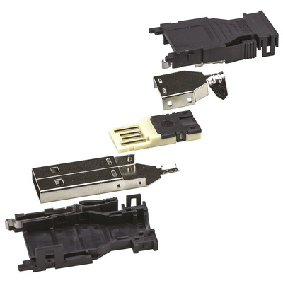 TE Connectivity Straight, Cable Mount, Plug Type A 2.0 USB Connector
