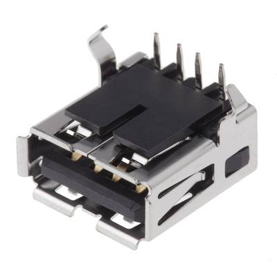 TE Connectivity Straight, Through Hole, Socket Type A USB Connector