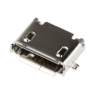 Amphenol ICC Right Angle, SMT, Socket Type Micro AB 2.0 USB Connector