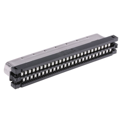 TE Connectivity Male 100 Pin Right Angle Cable Mount SCSI Connector 1.27mm Pitch, IDC