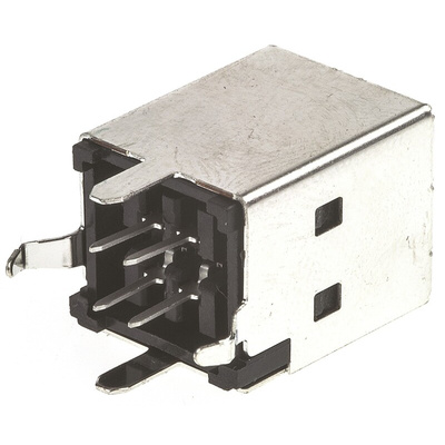 TE Connectivity Straight, Through Hole, Socket Type B USB Connector
