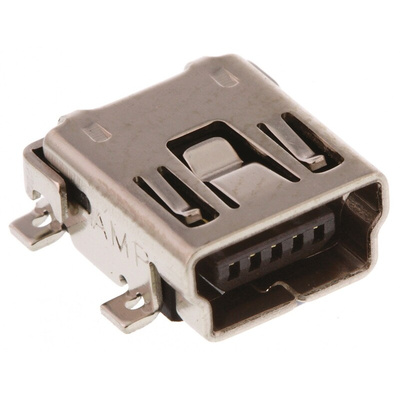 TE Connectivity Right Angle, SMT, Socket Type B 2.0 USB Connector