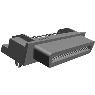 TE Connectivity Female 40 Pin Right Angle Through Hole SCSI Connector 2.54mm Pitch, Solder