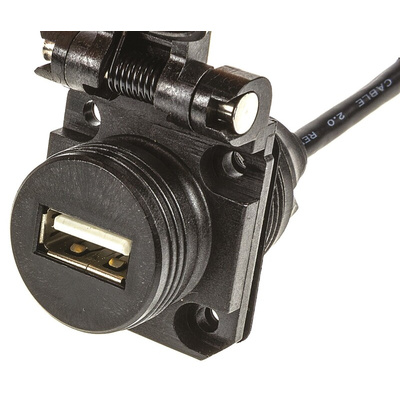 Amphenol Socapex Straight, Panel Mount, Female to Male Type A 2.0 IP54 USB Connector