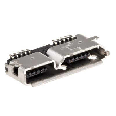 Wurth Elektronik Right Angle, SMT, Socket Type B 3.0 USB Connector