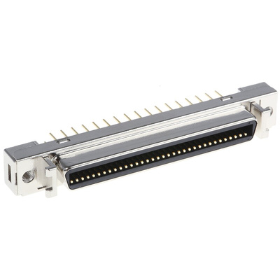 3M, 102 Female 68 Pin Straight Through Hole PCB D-sub Connector 1.27mm Pitch, Solder, Quick Latch