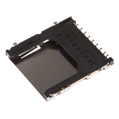 Hirose 9 Way Right Angle SD Card Memory Card Connector With Solder Termination