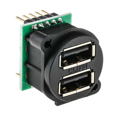 RS PRO Straight, Panel Mount, Socket Type A 2.0 USB Connector