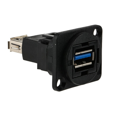 RS PRO Straight, Panel Mount, Socket Type A to A 3.0 USB Connector