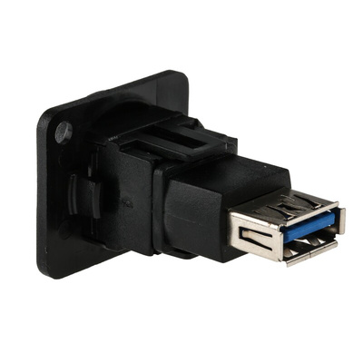 RS PRO Straight, Panel Mount, Socket Type A to A 3.0 USB Connector