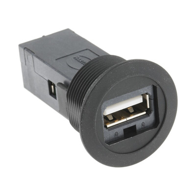 HARTING Straight, Panel Mount, Socket Type A to A 2.0 USB Connector