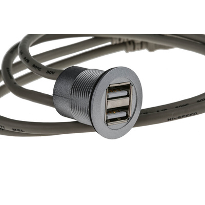 HARTING Straight, Panel Mount, Socket Type A to A 2.0 USB Connector