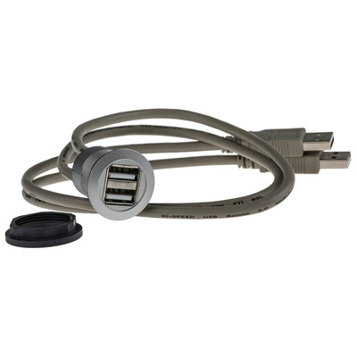 HARTING Straight, Panel Mount, Socket Type A to A 2.0 USB Connector