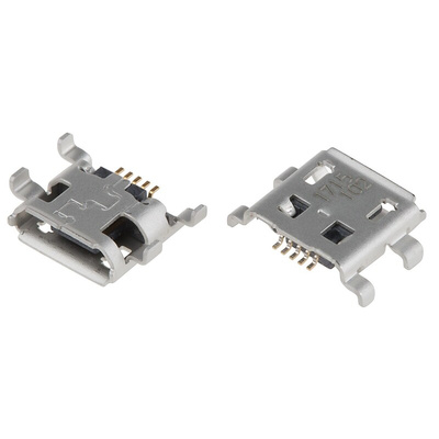 Molex Right Angle, Through Hole, Socket Type Micro B 2.0 USB Connector