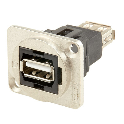 RS PRO Straight, Panel Mount, Socket Type A 2.0 USB Connector