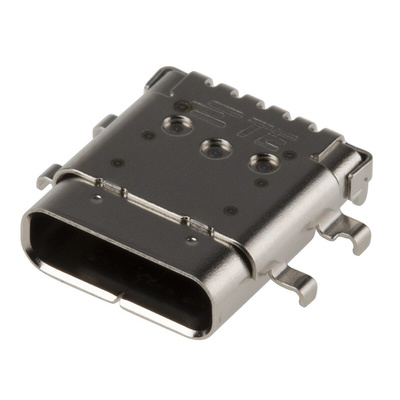 TE Connectivity Right Angle, PCB Mount, Socket Type C 3.1 IPX4 USB Connector