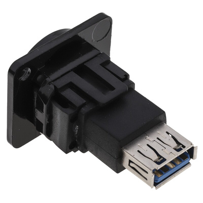RS PRO Straight, Panel Mount, Socket Type A to A 3.0 USB Connector