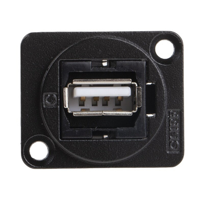 RS PRO Straight, Panel Mount, Socket Type A to A 2.0 USB Connector